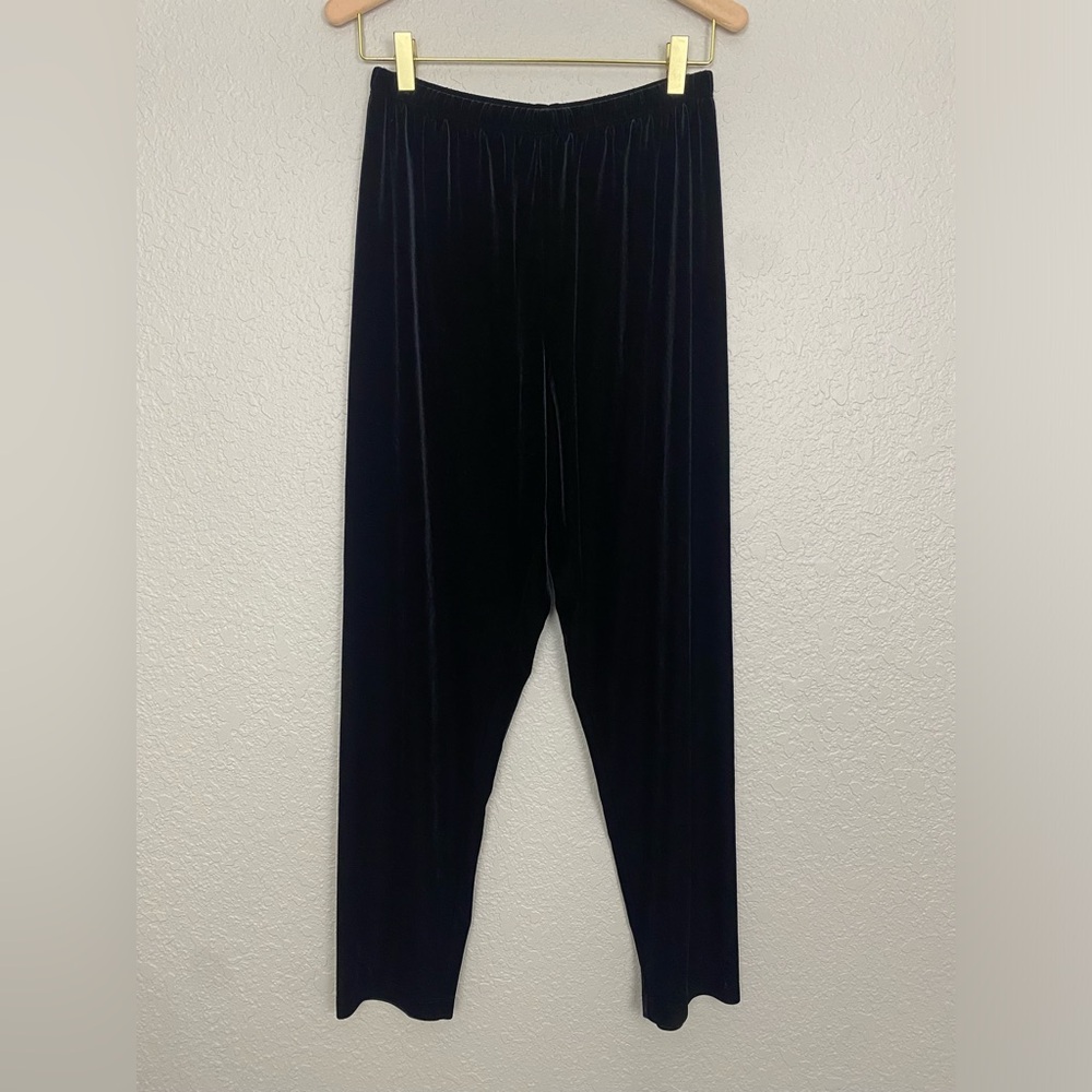 Chico’s Black High Rise Velvet Pants Size Small Medium